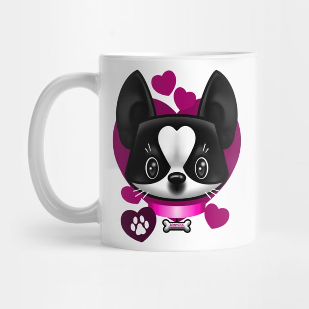 Boston Terrier Love Pink by MetroInk